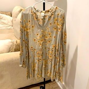 Floral Babydoll Shift Dress - Size 4
